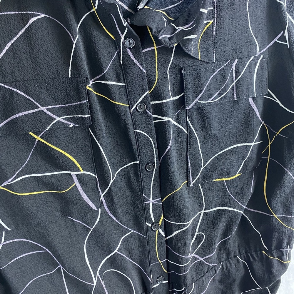 2/$30 NWT City Chic Blouson Shirt Dress SZ XL Black Long Sleeve Tie Waist - Picture 10 of 12